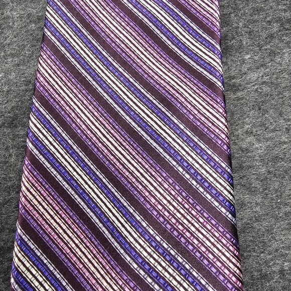 Ted Baker Tie 100% Italian Silk Repp Purple Designer London Luxury USA 59" - Picture 11 of 13